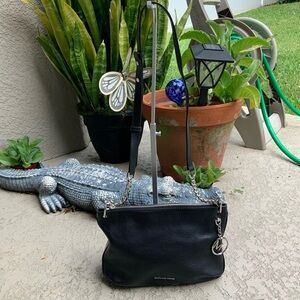 Michael Kors Lillie Black Classic Chain Strap Leather Crossbody Messenger Bag
